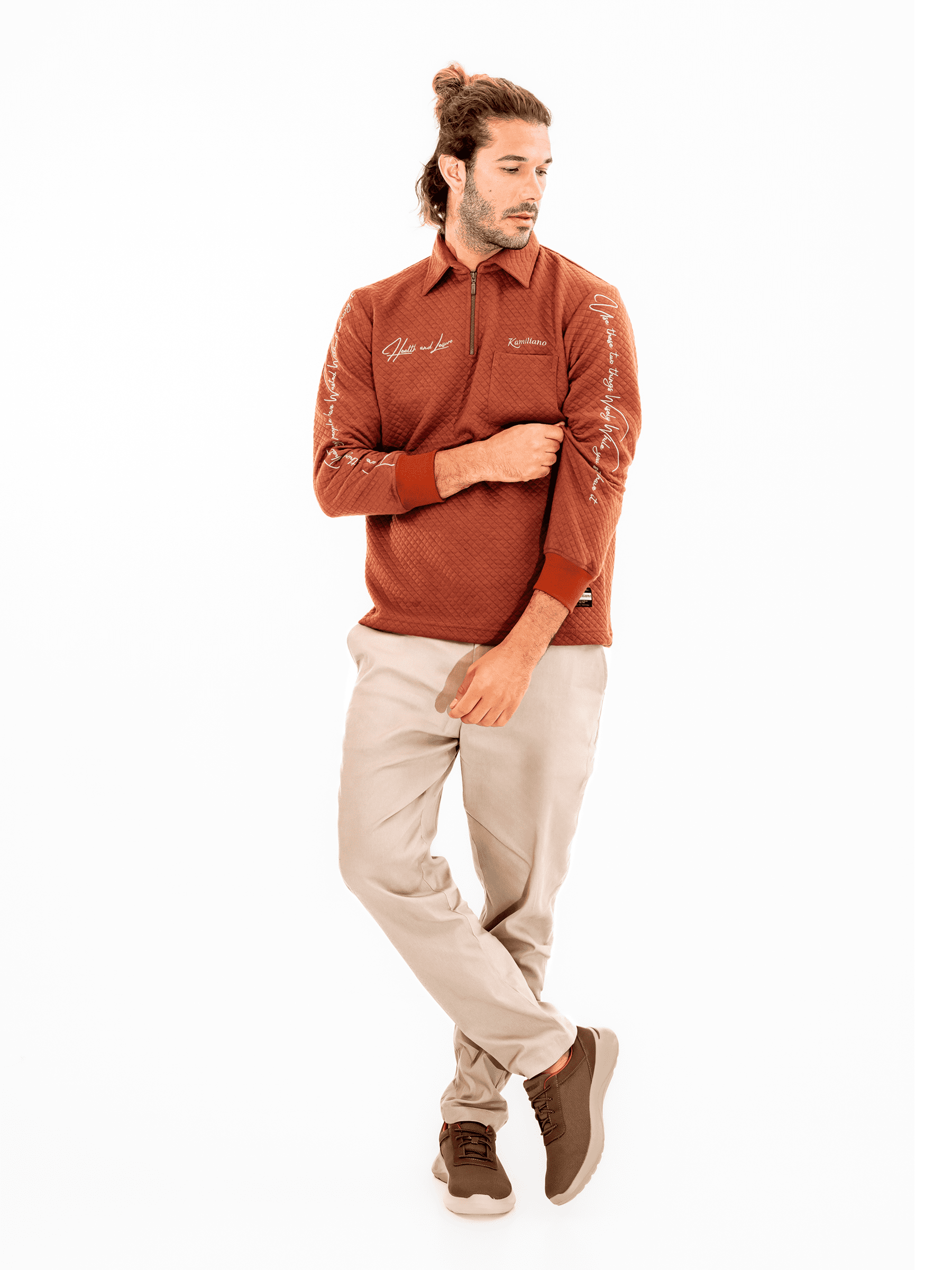 KAMILIANO - DIAMOND DAZZLE – DARK MUSTARD HALF ZIP