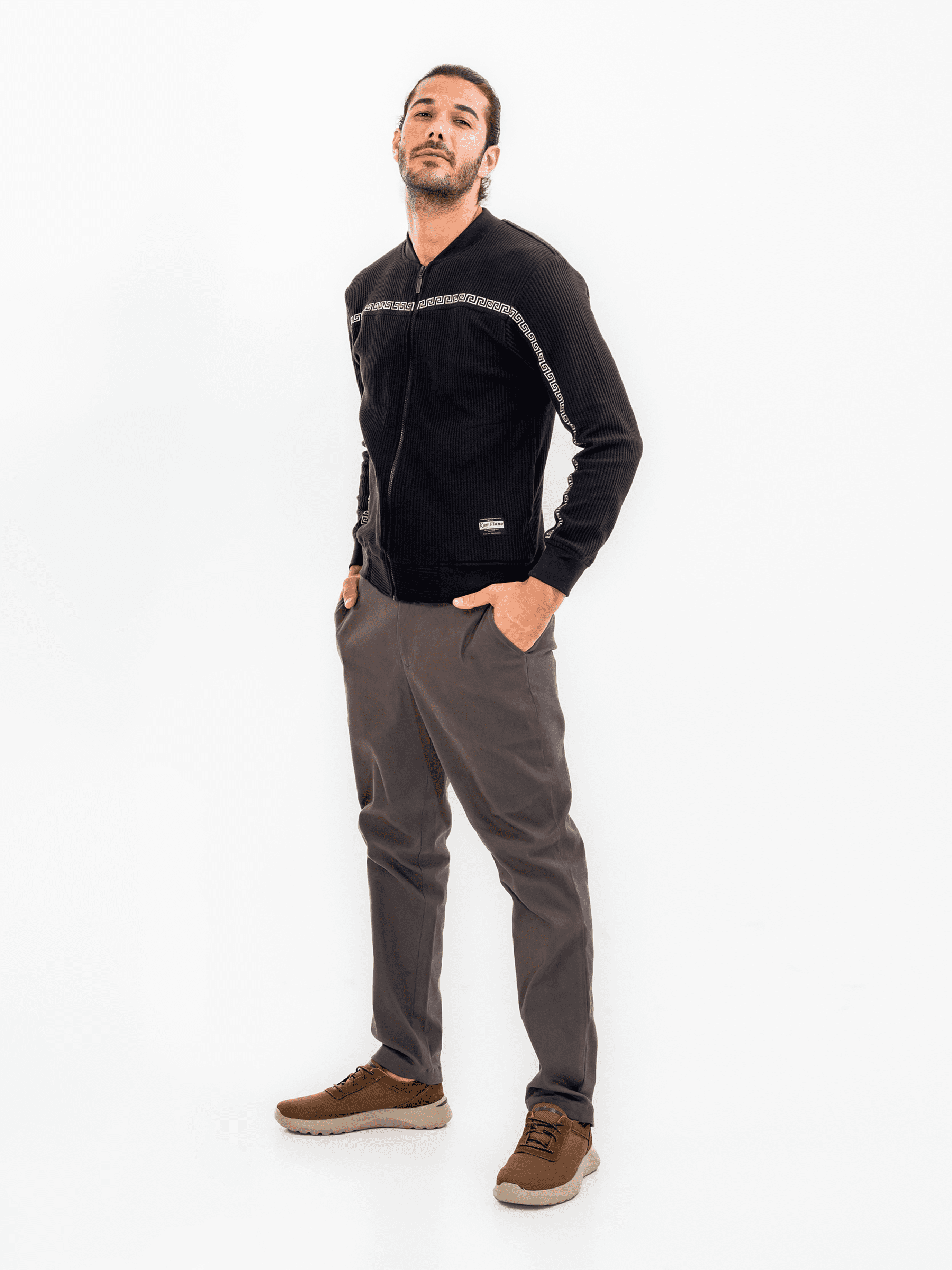 KAMILIANO - ZENITH WAFFLE WAVE – BLACK SWEATSHIRT