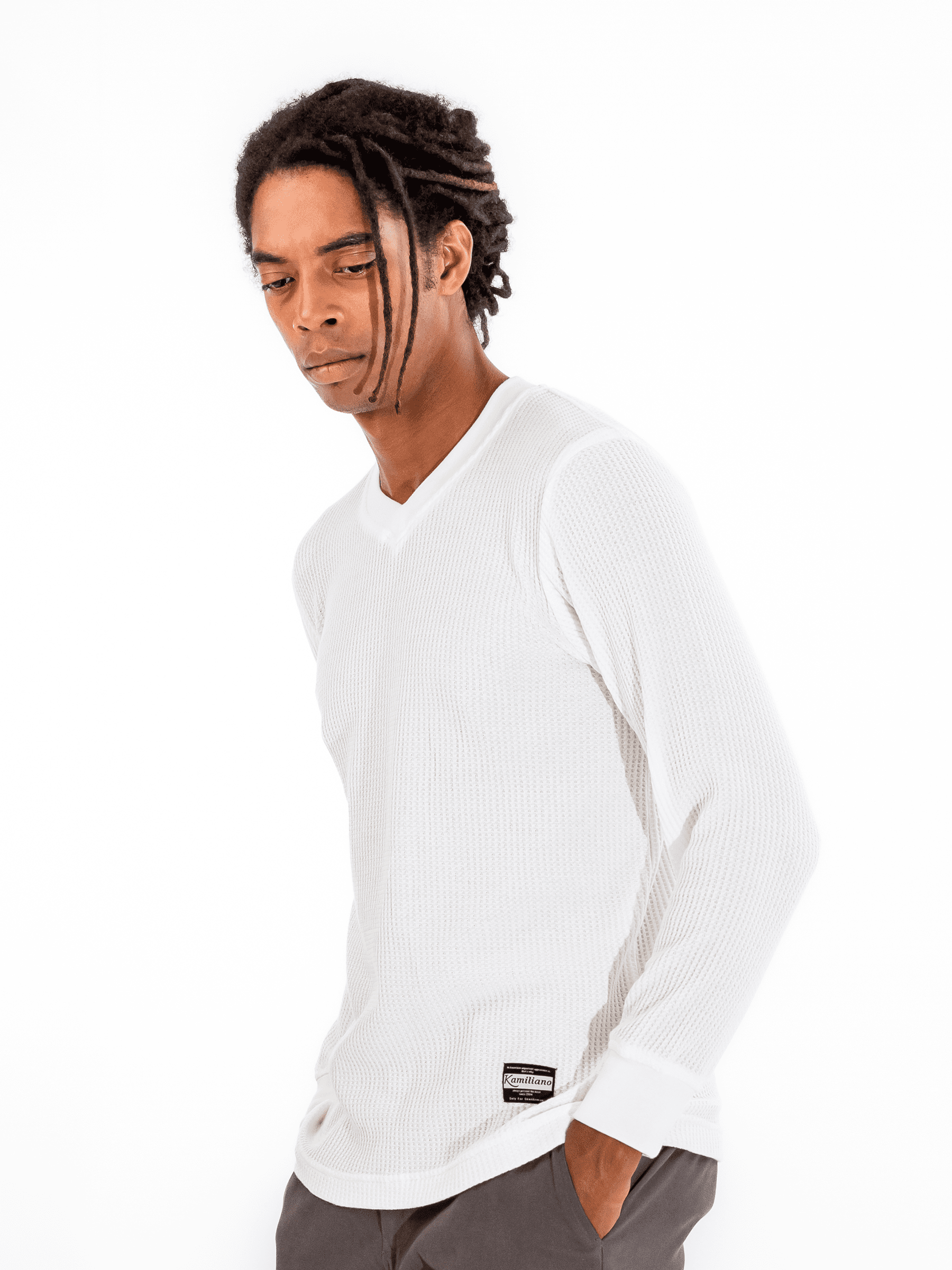 KAMILIANO - THRIVE WAFFLE ESSENCE – WHITE SWEATSHIRT 2