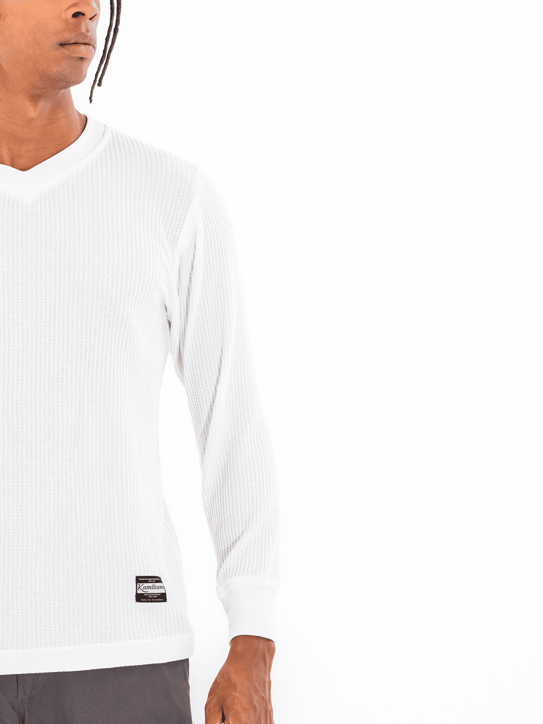 KAMILIANO - THRIVE WAFFLE ESSENCE – WHITE SWEATSHIRT 4