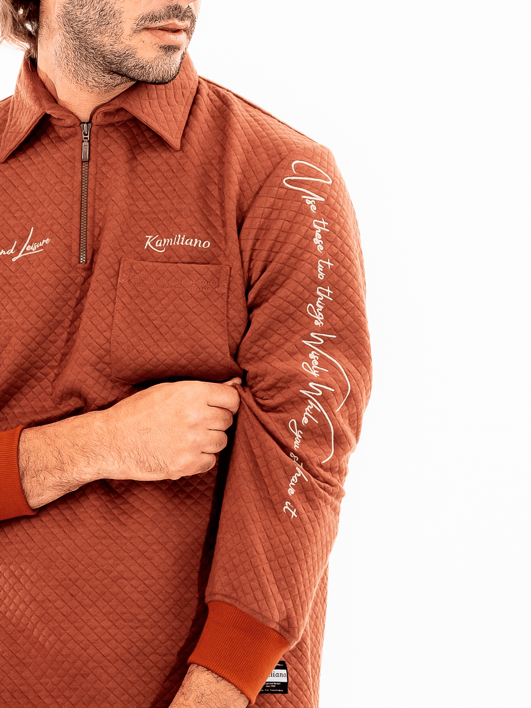 KAMILIANO - DIAMOND DAZZLE – DARK MUSTARD HALF ZIP 5