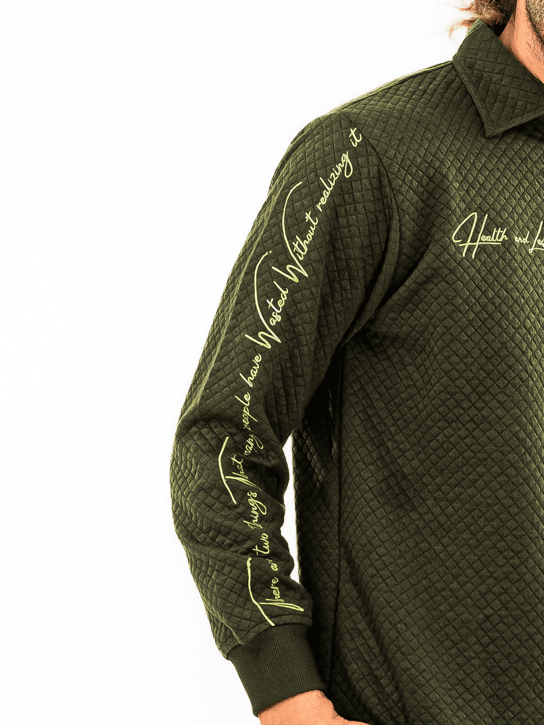 KAMILIANO - DIAMOND DAZZLE – ARMY GREEN HALF ZIP 5