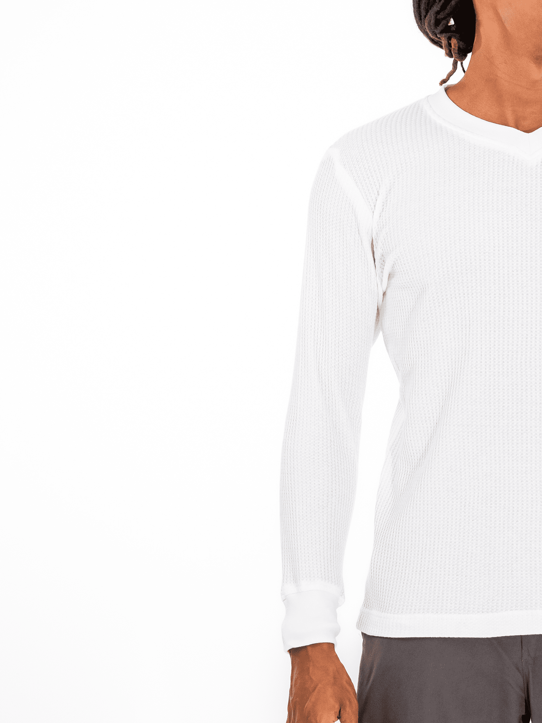KAMILIANO - THRIVE WAFFLE ESSENCE – WHITE SWEATSHIRT 5