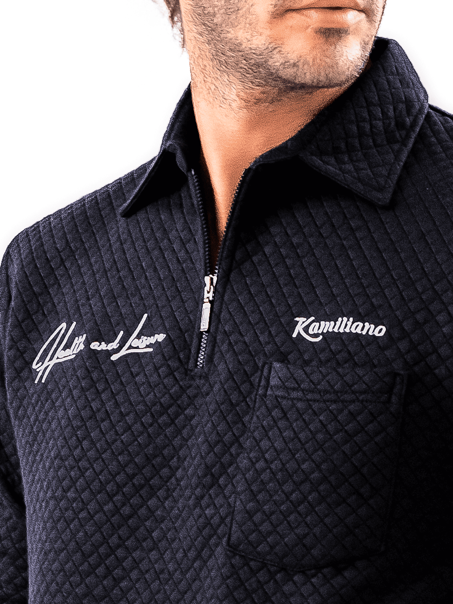 KAMILIANO - DIAMOND DAZZLE – BLACK HALF ZIP 6
