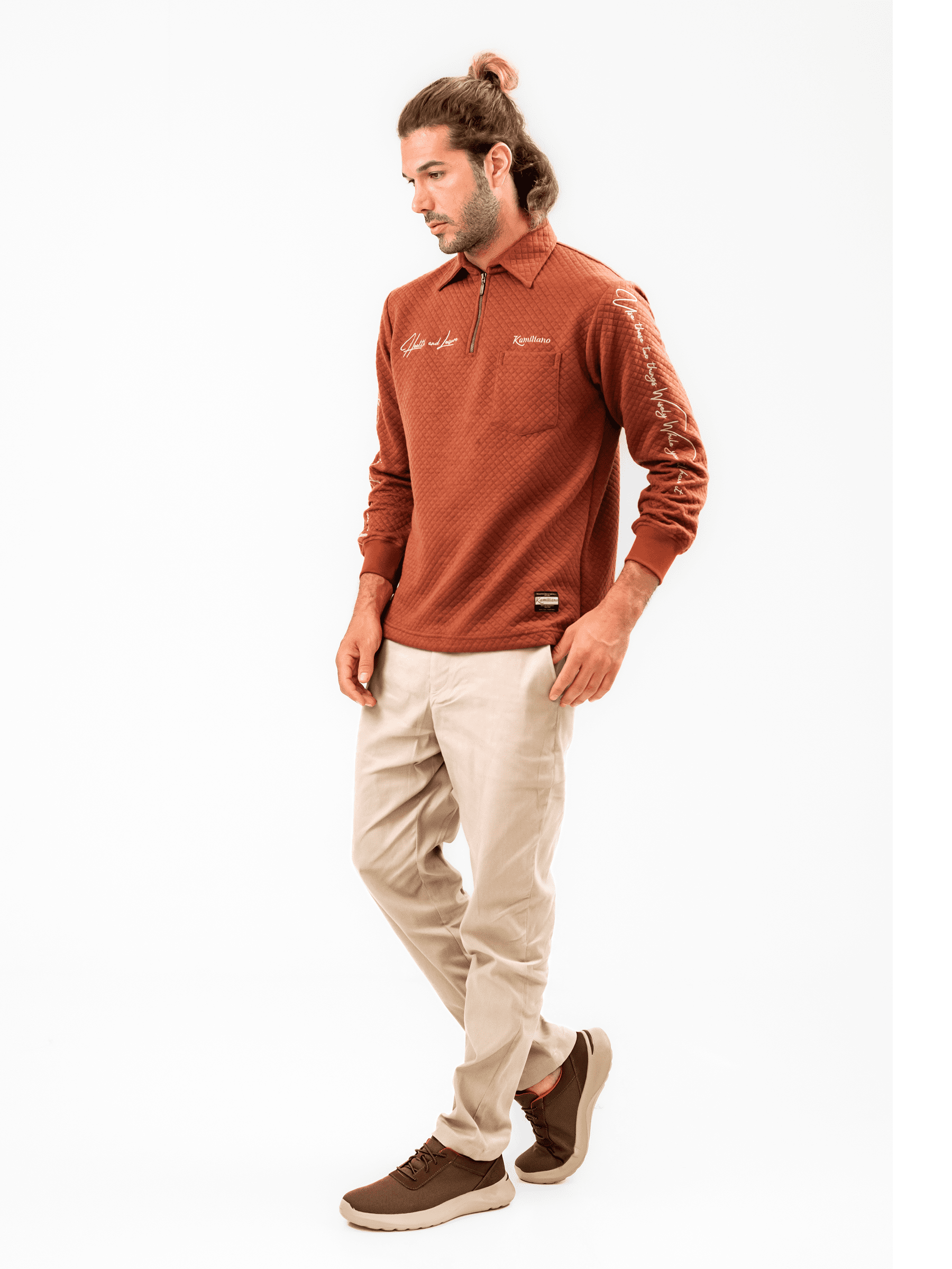 KAMILIANO - DIAMOND DAZZLE – DARK MUSTARD HALF ZIP 6