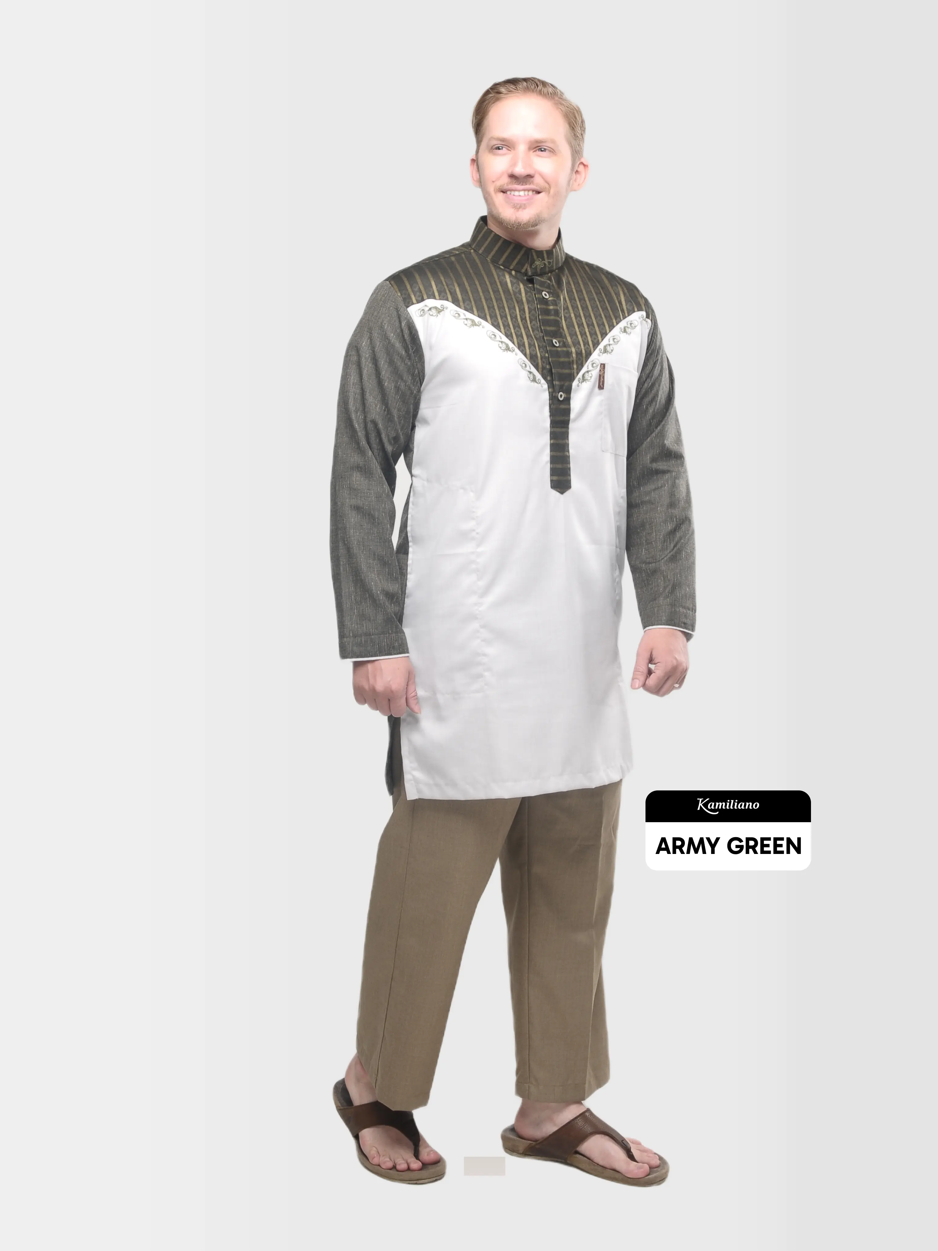 KAMILIANO KURTA BRONZE 010 ANAK - ARMY GREEN