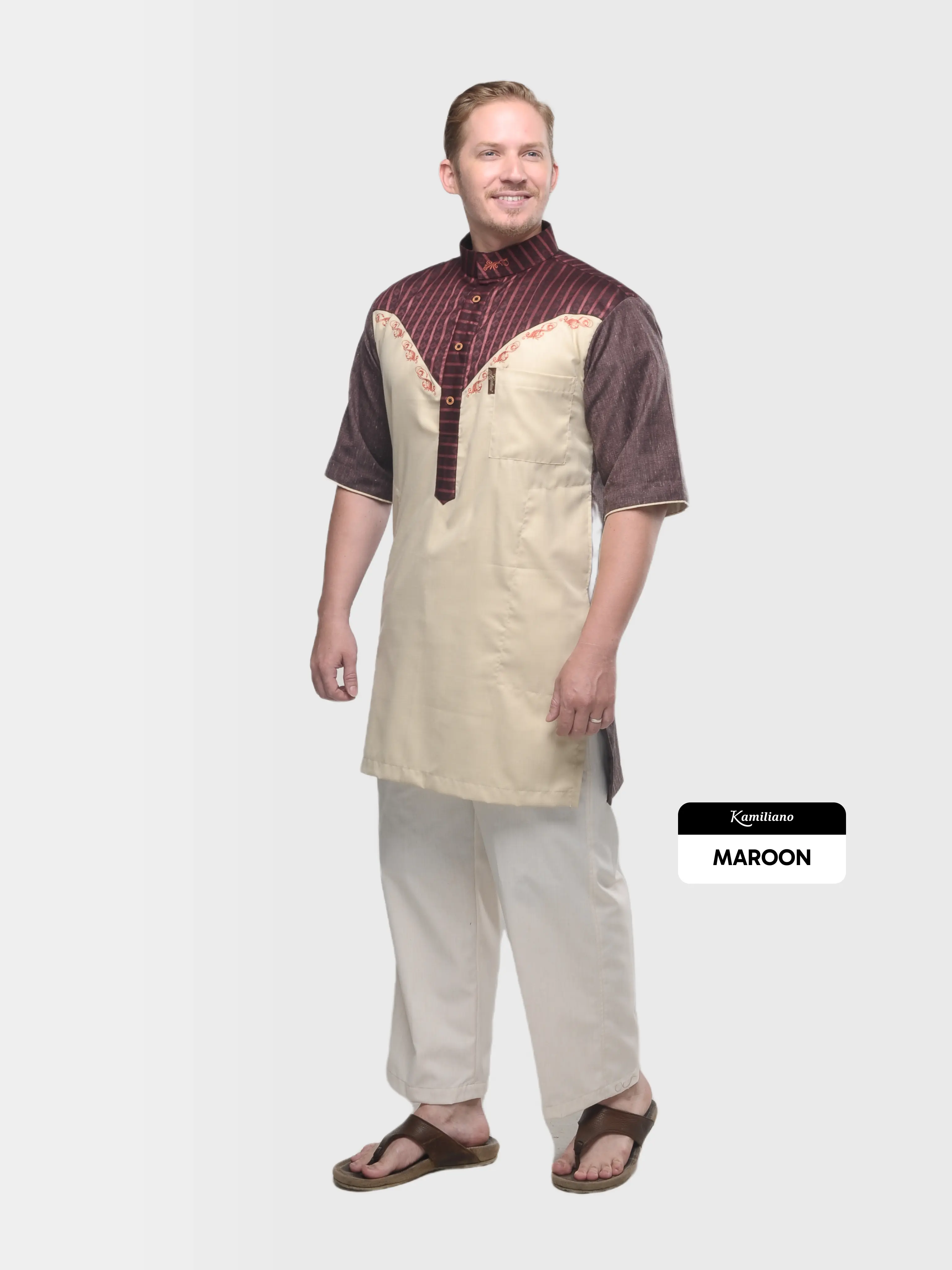 KAMILIANO KURTA BRONZE 010 ANAK - MAROON