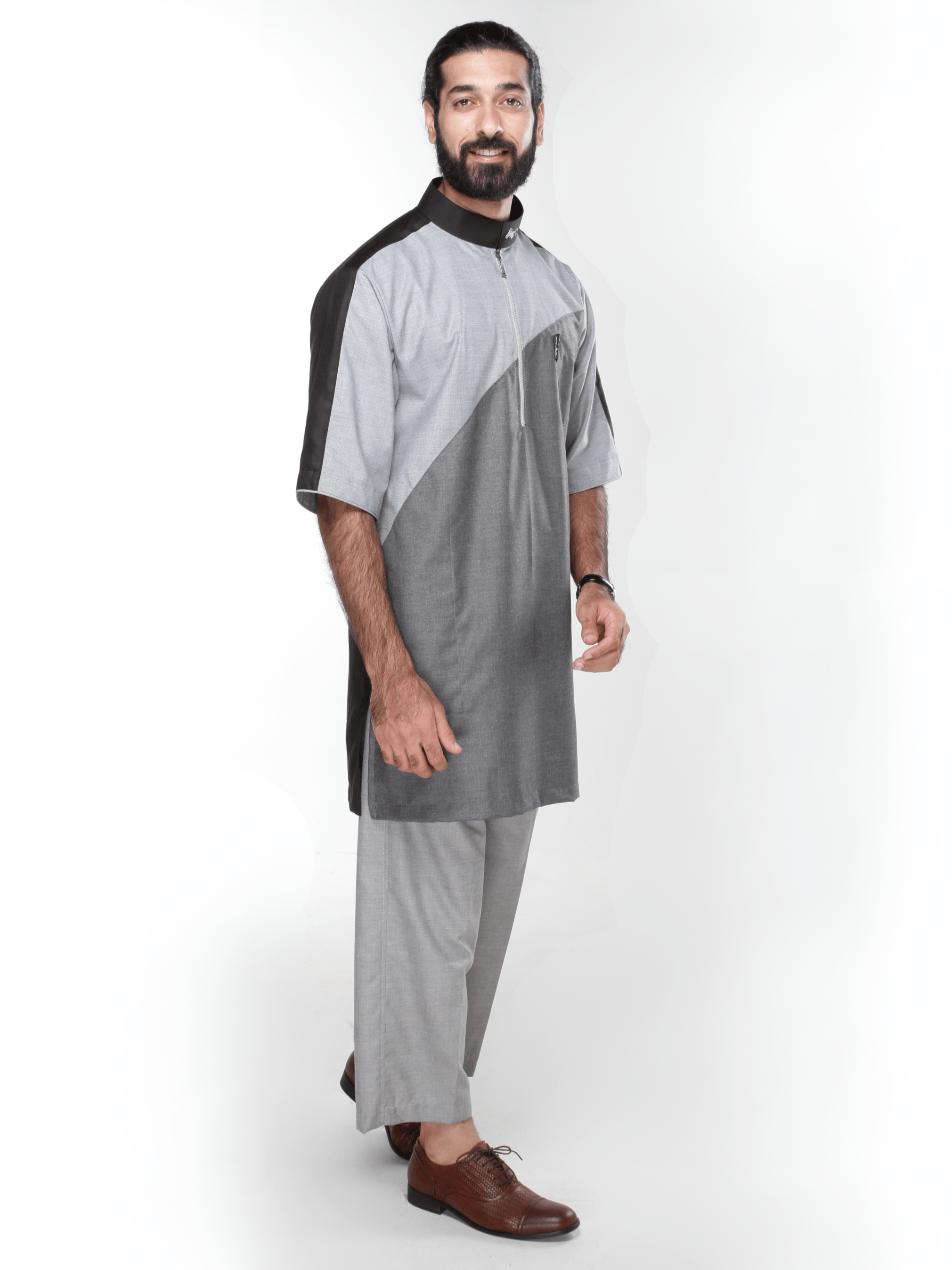 KAMILIANO GOLD 004 - LIGHT GRAY KURTA 1